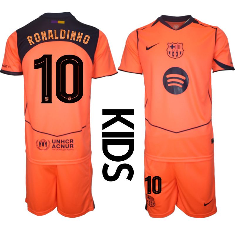 Youth 2025-2026 Club Barcelona away orange #10 Soccer Jersey->youth soccer jersey->Youth Jersey